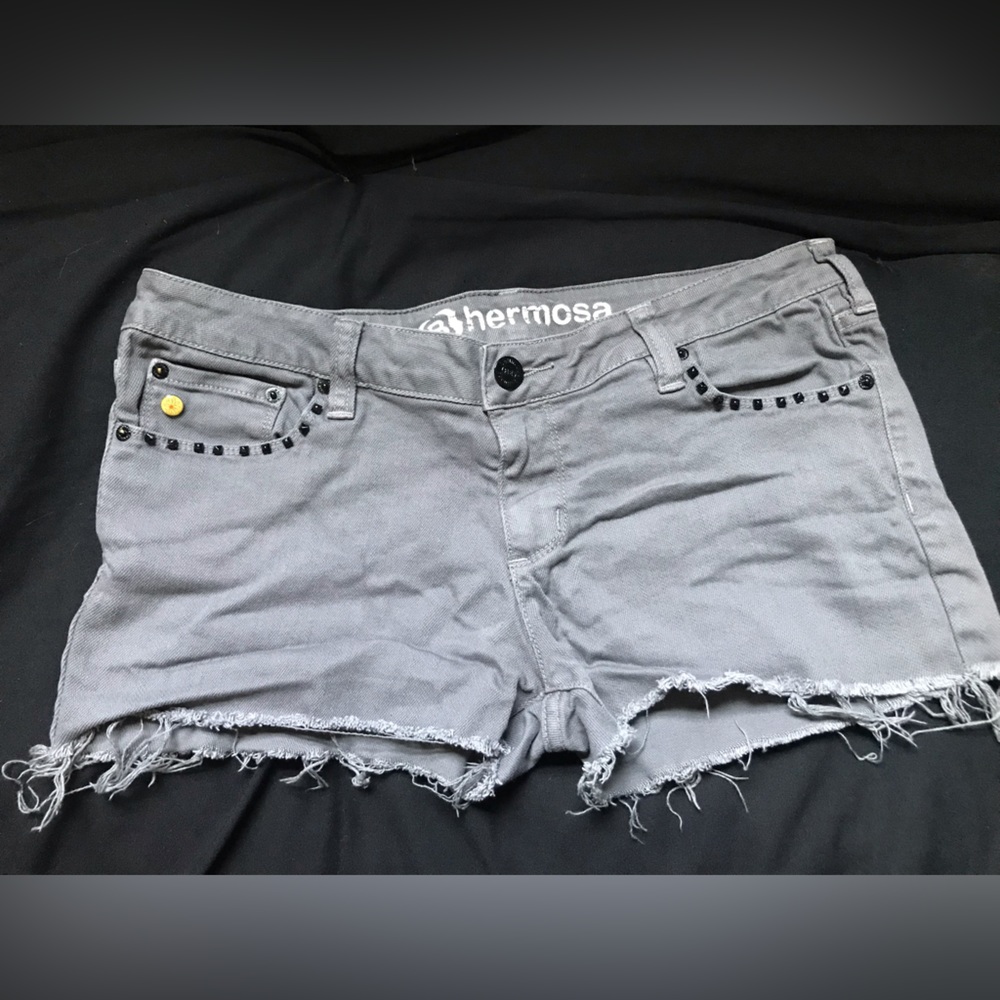 Bullhead Hermosa Gray Cut Off Jean Shorts